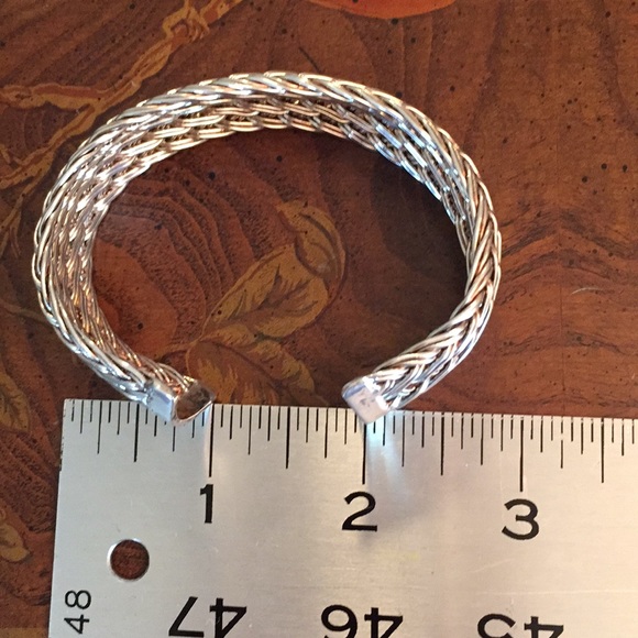 Sterling .925 wide braid cuff bracelet 39gr - Picture 10 of 10